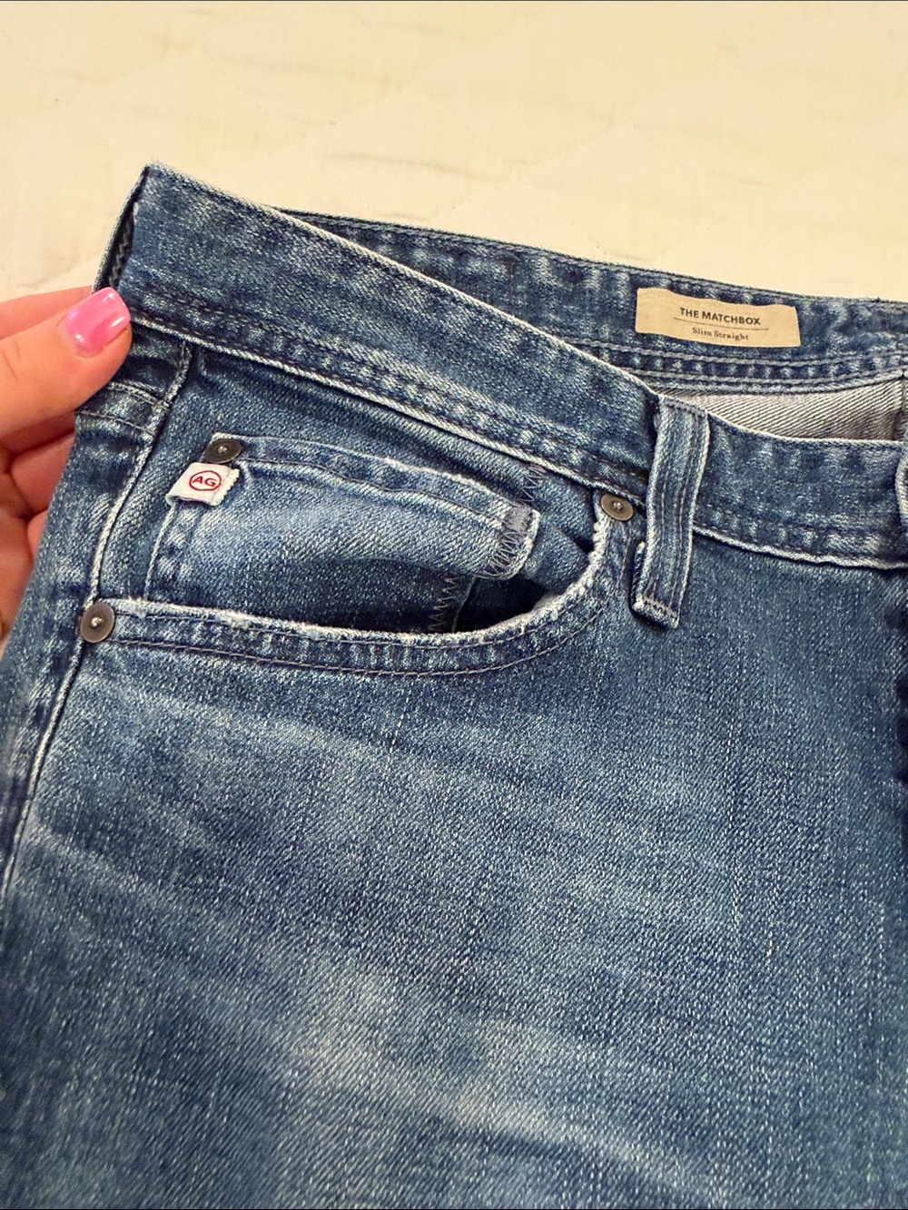 Ag Adriano Goldschmied Straight-Leg Jeans in Dark Blue Wash - Picture 5 of 7